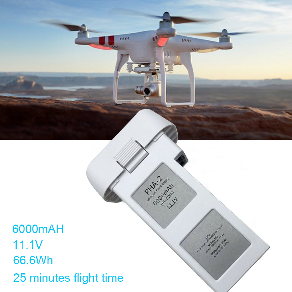 11.1V 6000mAh 66.6Wh Intelligent Flight Battery Replacement With Remaining Battery Capacity Display For DJI Phantom 2