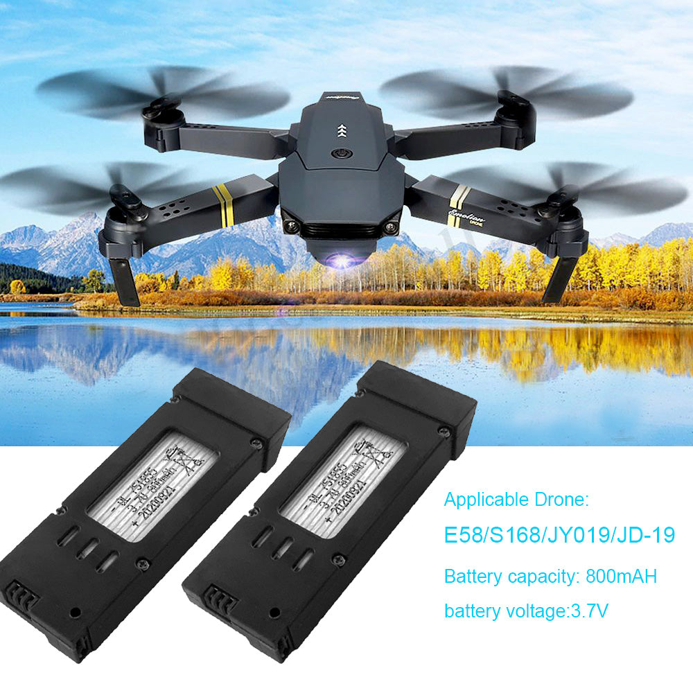 2 Pack 3.7V  850mAh Lipo Battery for Eachine E58 S168 JY019 JD-19 Drone X Pro RC Drone Quadcopter