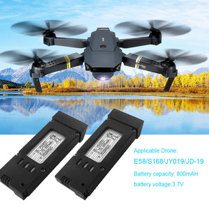 2 Pack 3.7V  850mAh Lipo Battery for Eachine E58 S168 JY019 JD-19 Drone X Pro RC Drone Quadcopter