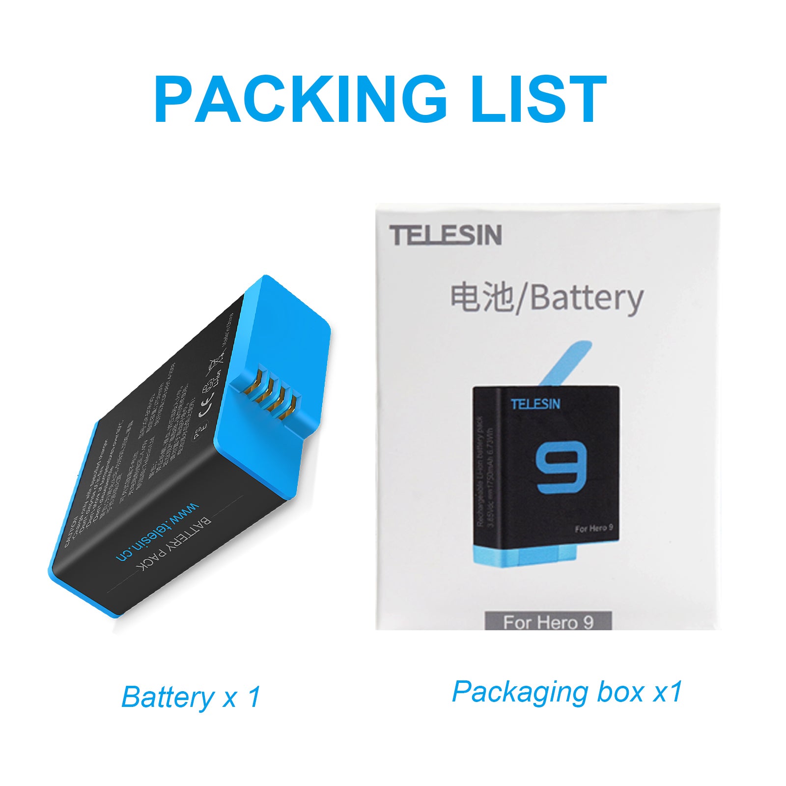 2-Pack 4.4V 1750mAh Battery Compatible for GoPro Hero 9 Black Edition