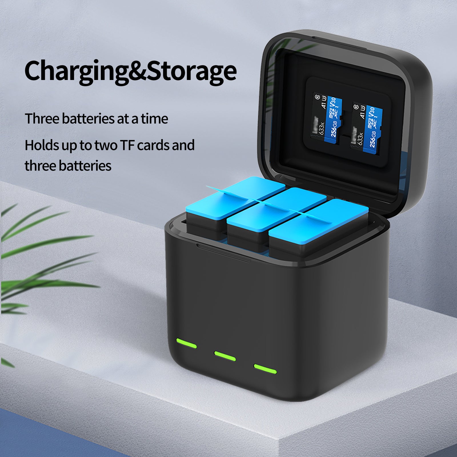 3-Channel USB Quick Charger for GoPro Hero 9 Black