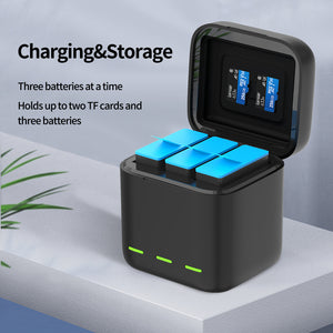 3-Channel USB Quick Charger for GoPro Hero 9 Black