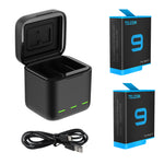 Hero 9 Replacement Batteries and 3-Channel USB Charger Compatible with GoPro Hero 9 Black