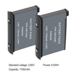 2 Pack 3.85V 1700mAh Camera Battery for Insta360 one X2