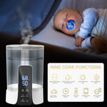 Ultrasonic Humidifier 6L Warm Mist Air Vaporizer with Remote Control UV Germicidal Lamp Filtering System Essential Oil Box