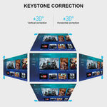 Mini Projector Portable Full HD 1080P with Synchronize Smartphone Screen for Outdoor Movie Home Theater