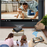 Mini Projector Portable Full HD 1080P with Synchronize Smartphone Screen for Outdoor Movie Home Theater