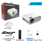 Mini Projector Portable Full HD 1080P with Synchronize Smartphone Screen for Outdoor Movie Home Theater