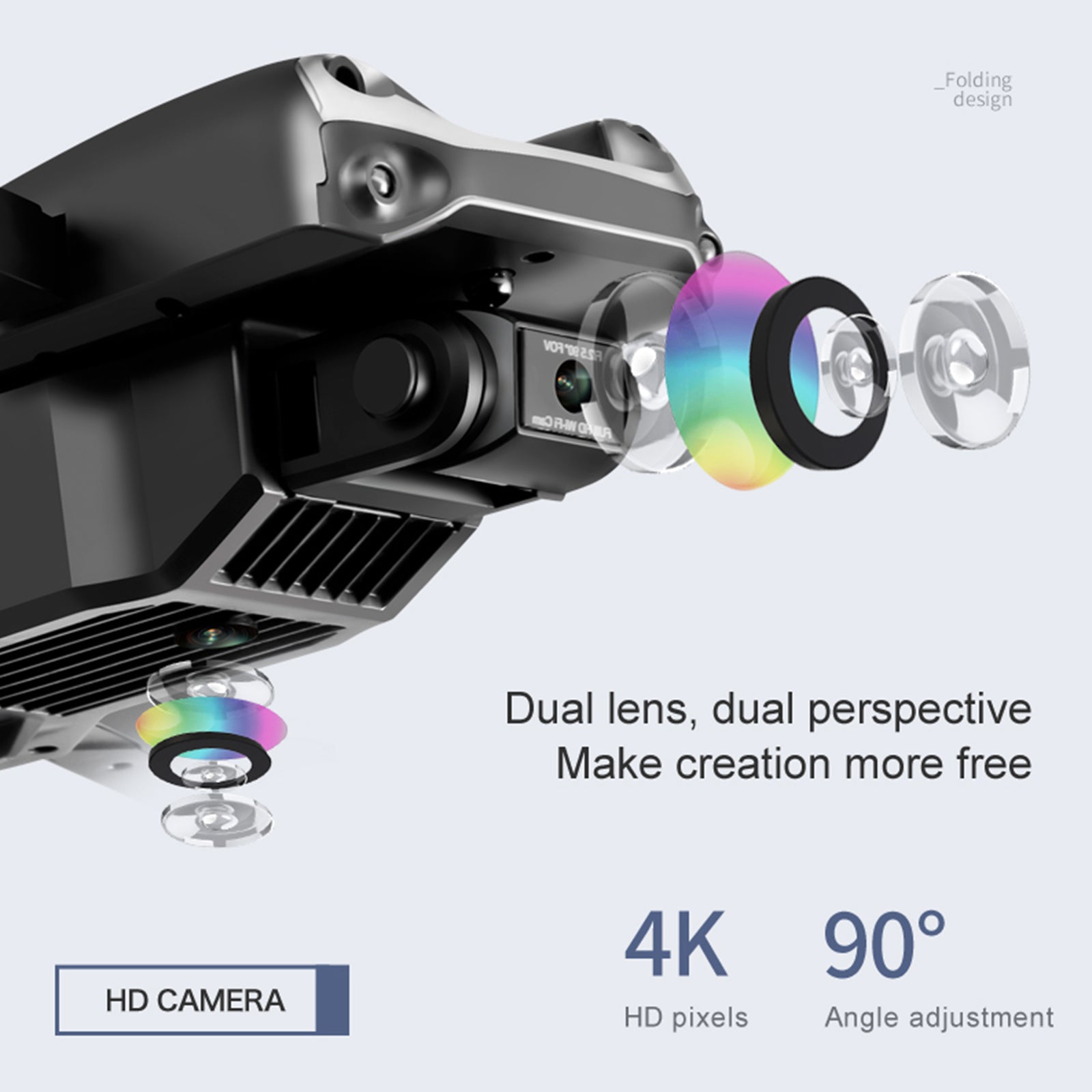 K99 Max Drone with Camera 4K HD Foldable 18 Minutes Flight Time Built-In Obstacle Avoidance Function