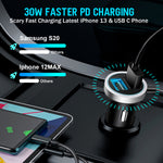 5 Multi Ports Car Charger 42W QC 3.0 Fast USB Adapter Cigarette Lighter with 5FT Cable for iPhone Samsung Android