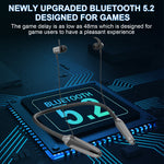 Neckband Headphones Wireless Gaming Earbuds with 48ms Ultra-Low Latency 72 Hours of Play Time Fast Charge Led Lighting