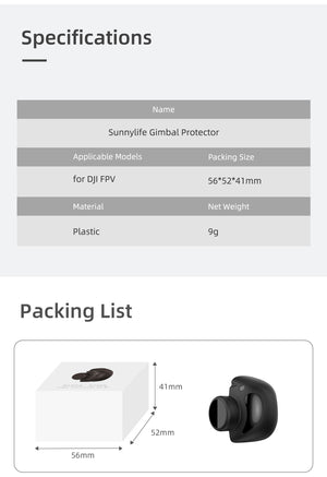 Gimbal Camera Lens Cover for DJI FPV UAV Cover Dust Anti-Scratch Protection Lens FPV Combo Drone Accessories