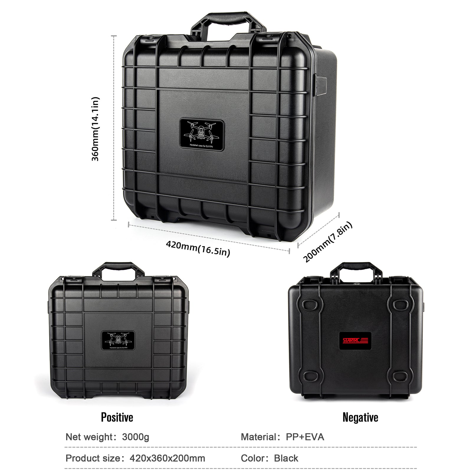 Waterproof Carrying Case for DJI FPV Combo Drone with Goggles V2(Remote Controller, 3 Batteries,Charger, Propellers,Motion Controller,and So On)