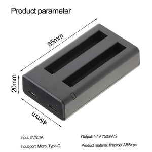 3.85V 1700mAh Battery and Charger Kit for Insta360 ONE X2 Action Camera