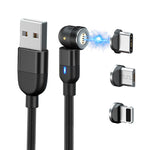 A.S Magnetic USB Charging Cable with Fast Charging 360° Rotation for Micro USB Type C Android