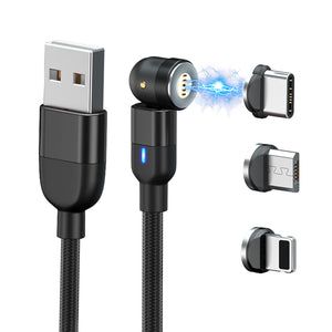 A.S Magnetic USB Charging Cable with Fast Charging 360° Rotation for Micro USB Type C Android