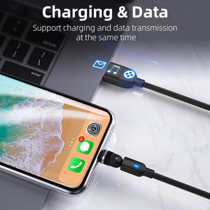 A.S Magnetic USB Charging Cable with Fast Charging 360° Rotation for Micro USB Type C Android