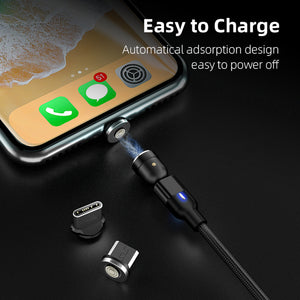 A.S Magnetic USB Charging Cable with Fast Charging 360° Rotation for Micro USB Type C Android
