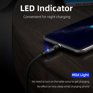 A.S Magnetic USB Charging Cable with Fast Charging 360° Rotation for Micro USB Type C Android