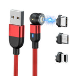 A.S Magnetic USB Charging Cable with Fast Charging 360° Rotation for Micro USB Type C Android