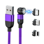 A.S Magnetic USB Charging Cable with Fast Charging 360° Rotation for Micro USB Type C Android