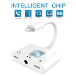 3 in 1 Audio and Charge Headphone Splitter for Phone 11 /11 Pro /XS /XS Max /XR /X /8 /8 Plus /7 /7 Plus Support Fast Charge