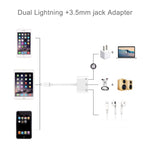 3 in 1 Audio and Charge Headphone Splitter for Phone 11 /11 Pro /XS /XS Max /XR /X /8 /8 Plus /7 /7 Plus Support Fast Charge