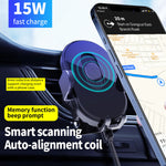 Auto-Clamping Qi Car Wireless Charger 10W/7.5W/5W Air Vent Dashboard Car Mount Compatible/w iPhone 12 Series/X/XR/11/8, Galaxy Note10/S10/S20 Series