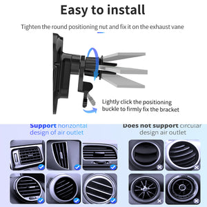Auto-Clamping Qi Car Wireless Charger 10W/7.5W/5W Air Vent Dashboard Car Mount Compatible/w iPhone 12 Series/X/XR/11/8, Galaxy Note10/S10/S20 Series