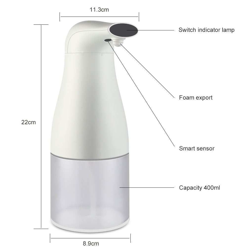 400 ML Foaming Soap Dispenser Automatic Touchless Hands Free Countertop Soap Dispensers Automatic Handles Soap Pump for Bathroom Kitchen