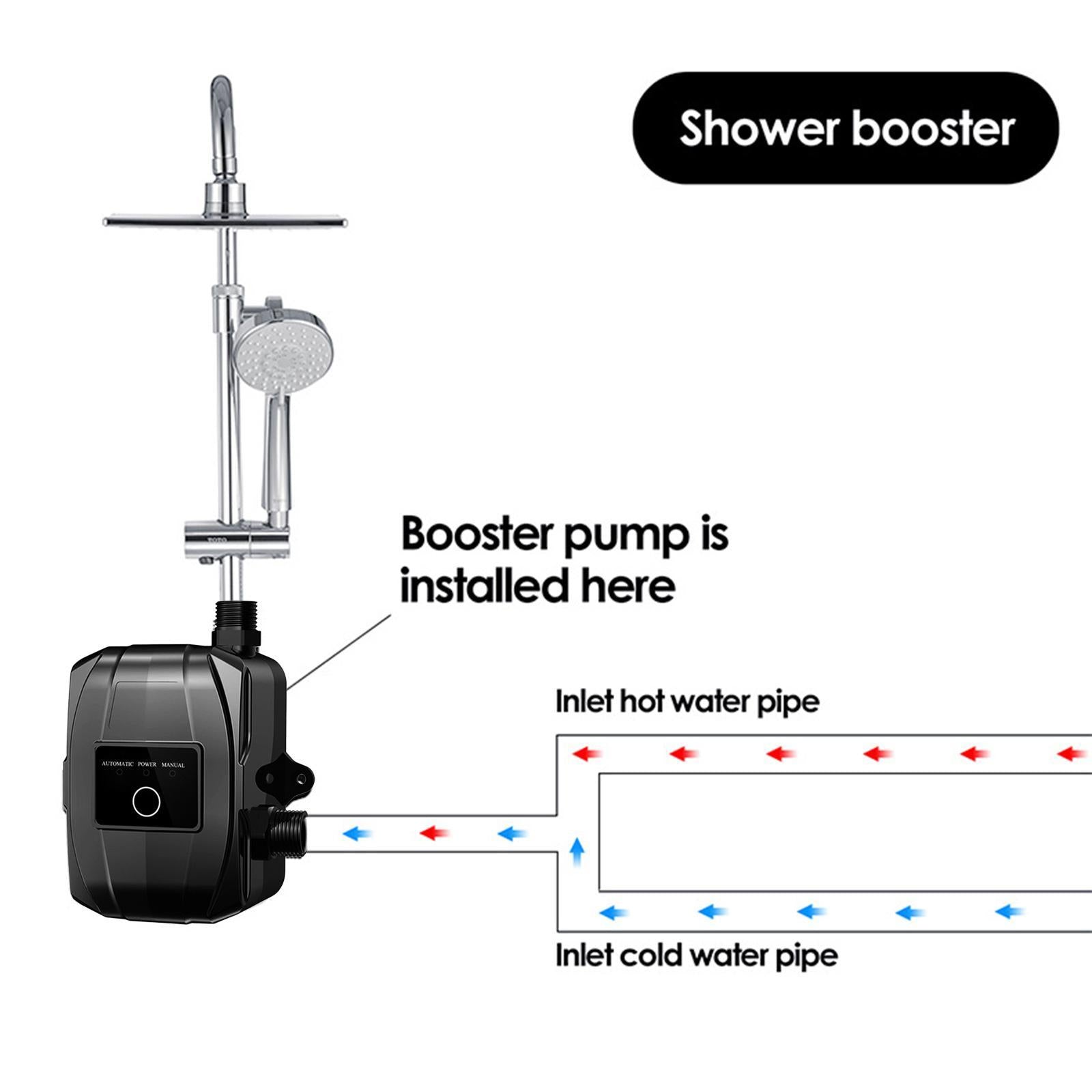 24V Pressure Booster Pump Mini Portable Automatic Water Recirculating Pump Household High Pressure Boost Water Pump for Shower Kitchen
