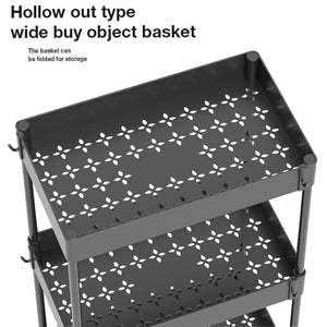 (Black) 4 Tier Rolling Storage Organizer Mobile Utility Cart