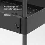 (Black) 4 Tier Rolling Storage Organizer Mobile Utility Cart