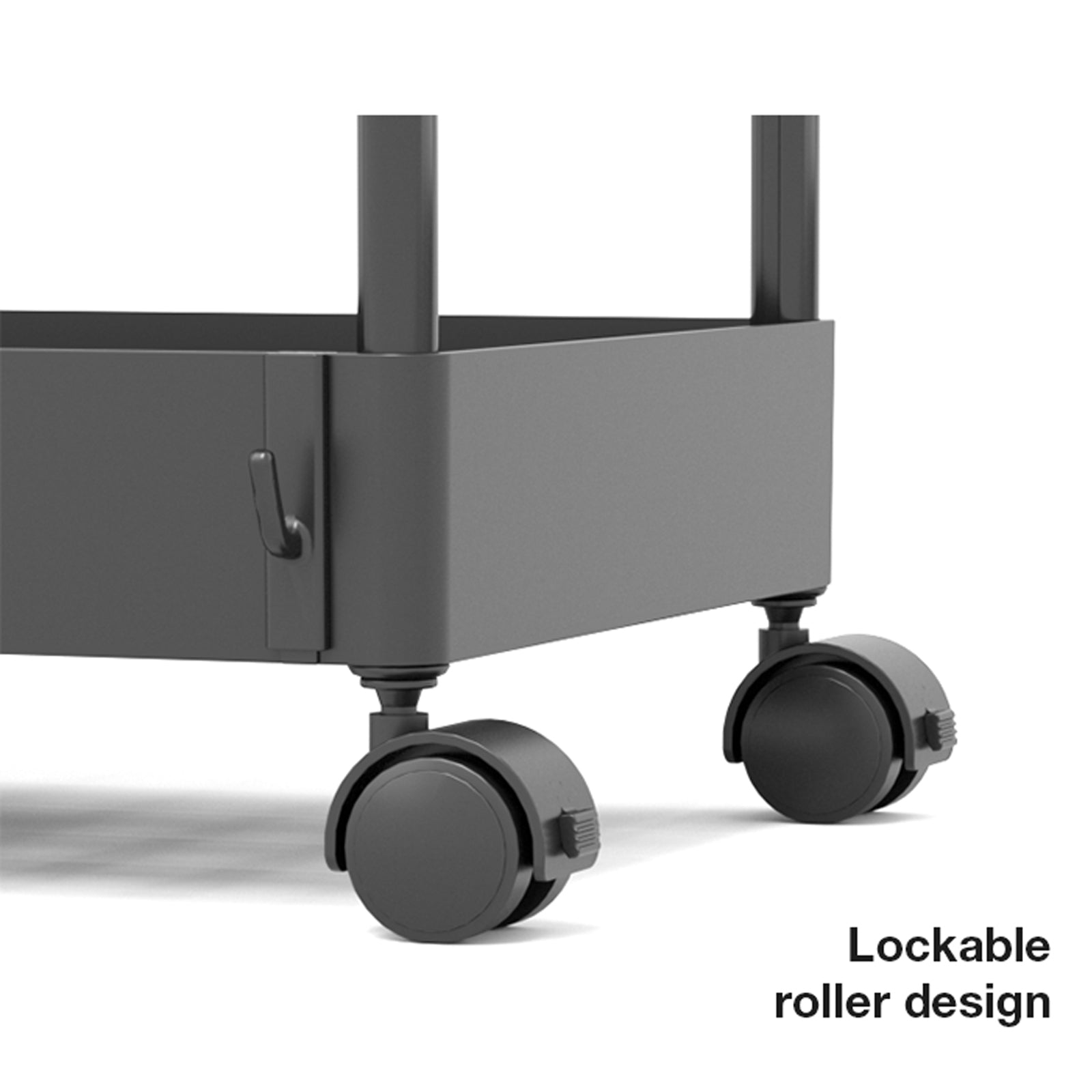 (Black) 4 Tier Rolling Storage Organizer Mobile Utility Cart