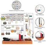 Jewelry Stand Organizer Necklace and Bracelet Holder Jewelry Tower Tree with Wooden Tray