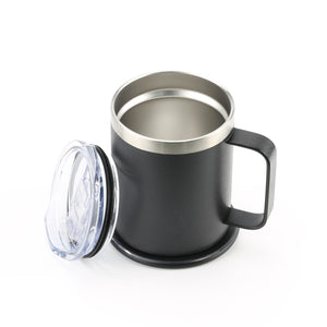 (Black) Coffee Mug Warmer, Double Layer Stainless Steel Coffee Mug with Lid, Wireless Induction Charging Heating Pad Coffee Mug, for Office and Desk