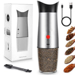 USB Electric Salt and Pepper Mill Rechargeable Adjustable Grind Coarseness Refillable Automatic Peppercorn Shaker