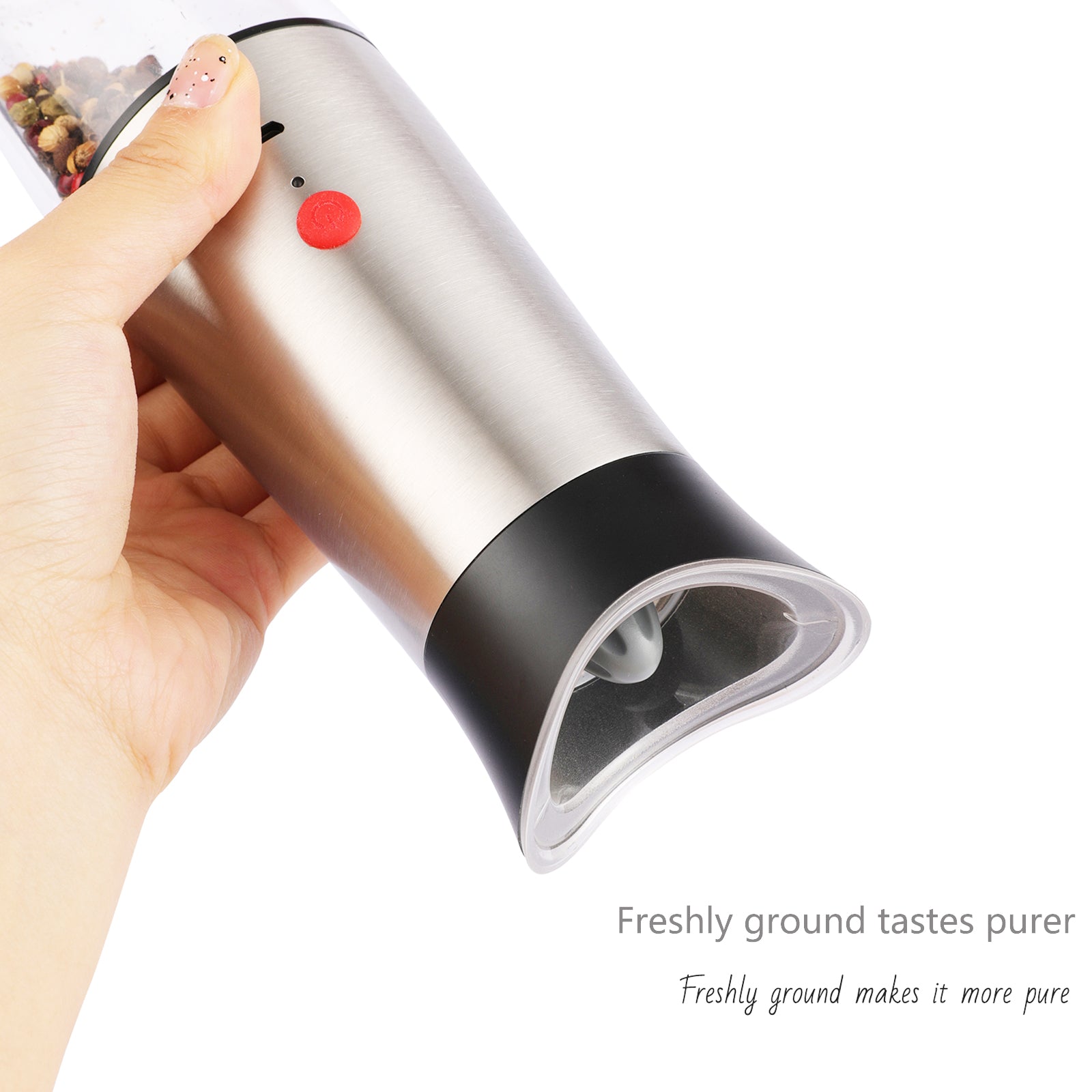 USB Electric Salt and Pepper Mill Rechargeable Adjustable Grind Coarseness Refillable Automatic Peppercorn Shaker