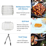 10PCS Dual Air Fryer Accessories, Airfryer Accessories Compatible for FoodiDZ201 DZ401, Zone Fryers 7.6L-9.5L