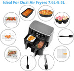 10PCS Dual Air Fryer Accessories, Airfryer Accessories Compatible for FoodiDZ201 DZ401, Zone Fryers 7.6L-9.5L