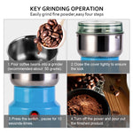 Portable Electric Cereals Grain Grinder Smash Machine for Nut Coffee Bean Spice Grinding