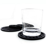 6 Pack Drink Coasters Soft Silicone Coasters Non-Slip with Holder-Deep Tray and Rim Catch Cold Drink Sweat Without Spill