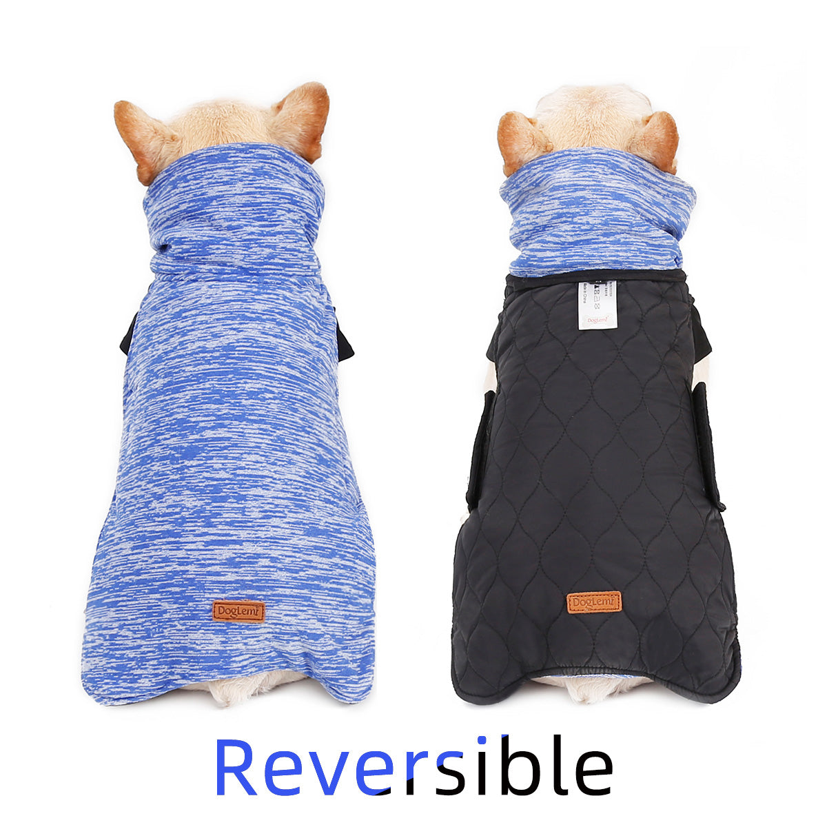 Pet Clothing Double-Sided Winter Dog Sweater High Collar Pet Warm Clothing Winter Jacket