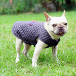 British Style Plaid Dog Coat Winter Warm Jacket with Leash Hole Reflective Strip Non-Stick for Small Medium Large Dogs