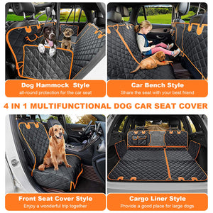 Dog Back Seat Cover Protector Waterproof Scratchproof Nonslip Hammock Pet Hammock Car Seat Covers with Side Flap General Motors