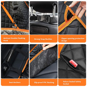 Dog Back Seat Cover Protector Waterproof Scratchproof Nonslip Hammock Pet Hammock Car Seat Covers with Side Flap General Motors