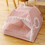 Pet Tent Cat Bed Removable Washable Cushion with Available on Both Sides Comfortable Warm Waterproof Small Dog Cave Bed