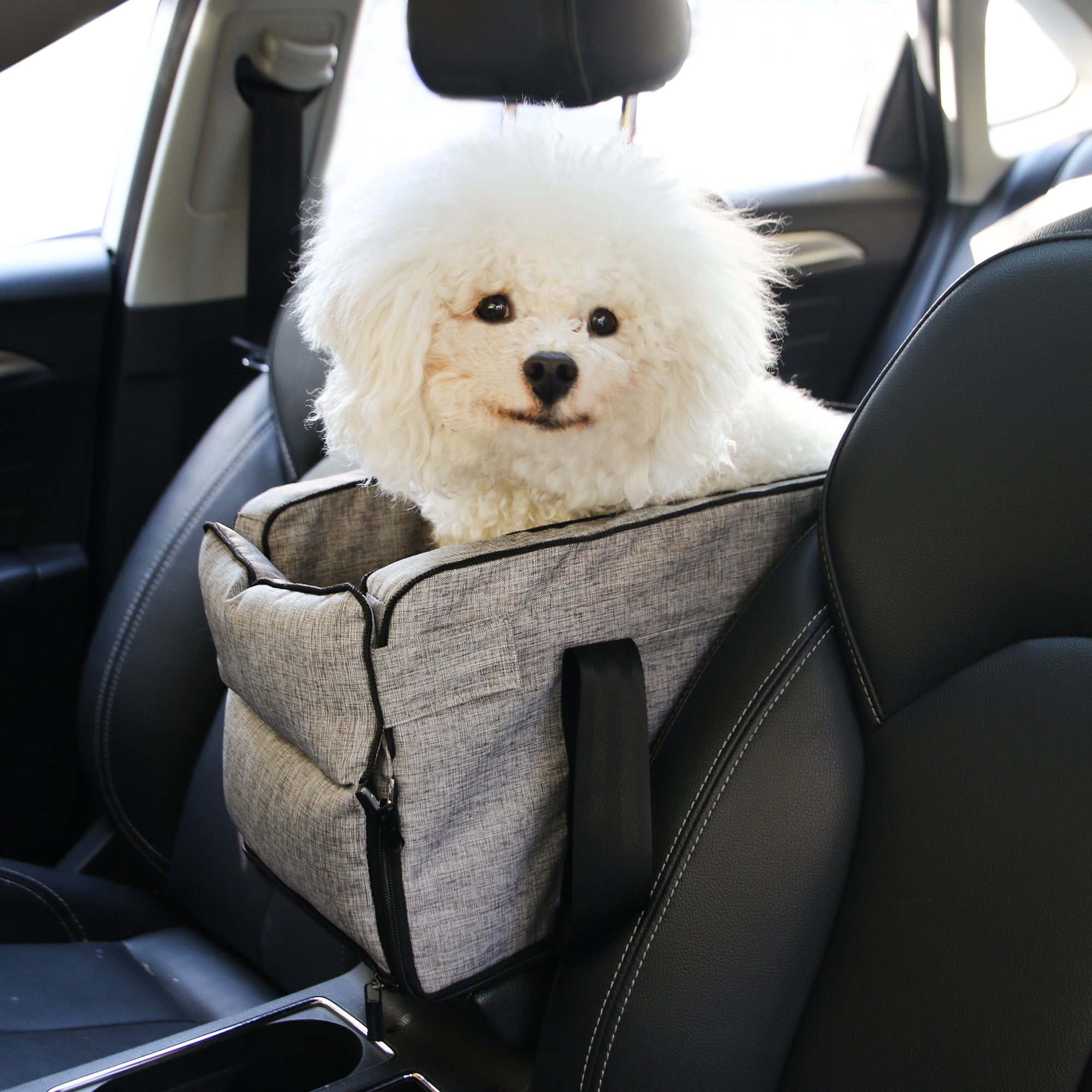 Dog Console Car Seat Pet Dog Car Seat on Console Armrest Dog Cat Booster Seat on Car Armrest Travel Bag for Small Dogs Cat