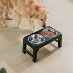 Elevated Dog Bowls Adjustable Raised Dog Bowl Stand with Double Stainless Steel Dog Food Bowls Adjusts to 3 Heights, 7.87”, 9.84”, 11.8 inch