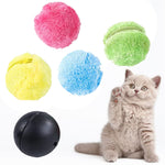 Active Rolling Ball for Pet, Dog Plush Pet Toy Ball, Electric Rolling Set Contains 4 Plush Caps, Interactive pet Toys